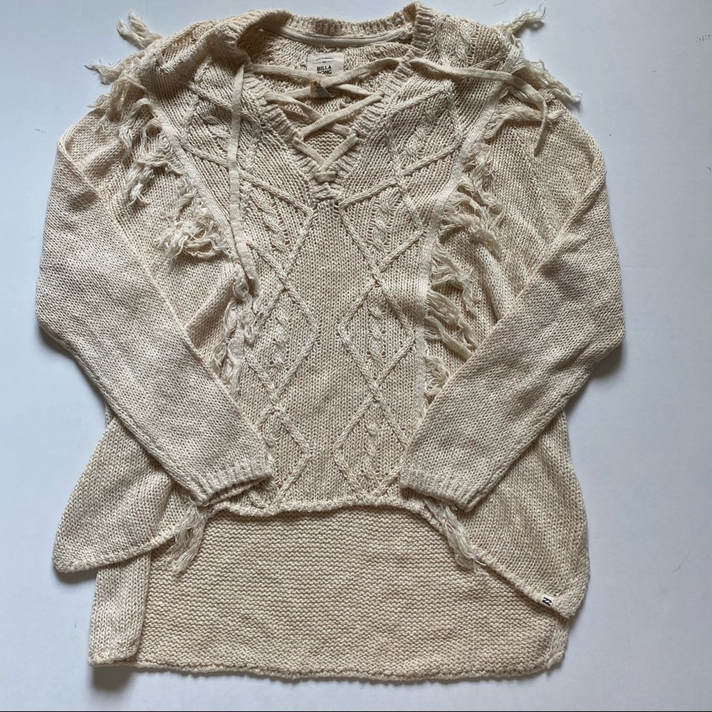 Billabong Cream Knit Sweater Size M
